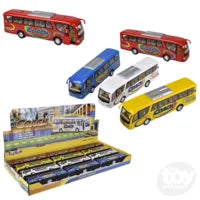 7" Die-Cast Pull Back Coach Bus