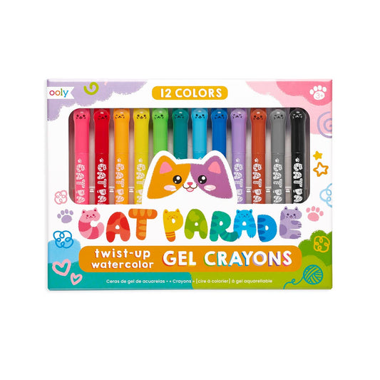 Cat Parade Twist-Up Watercolor Gel Crayons - Set of 12