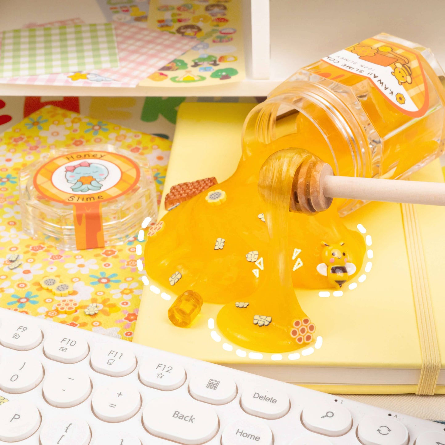 Homemade Honey Clear Slime Jar