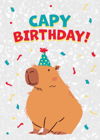 Capybara Birthday - Foil Card