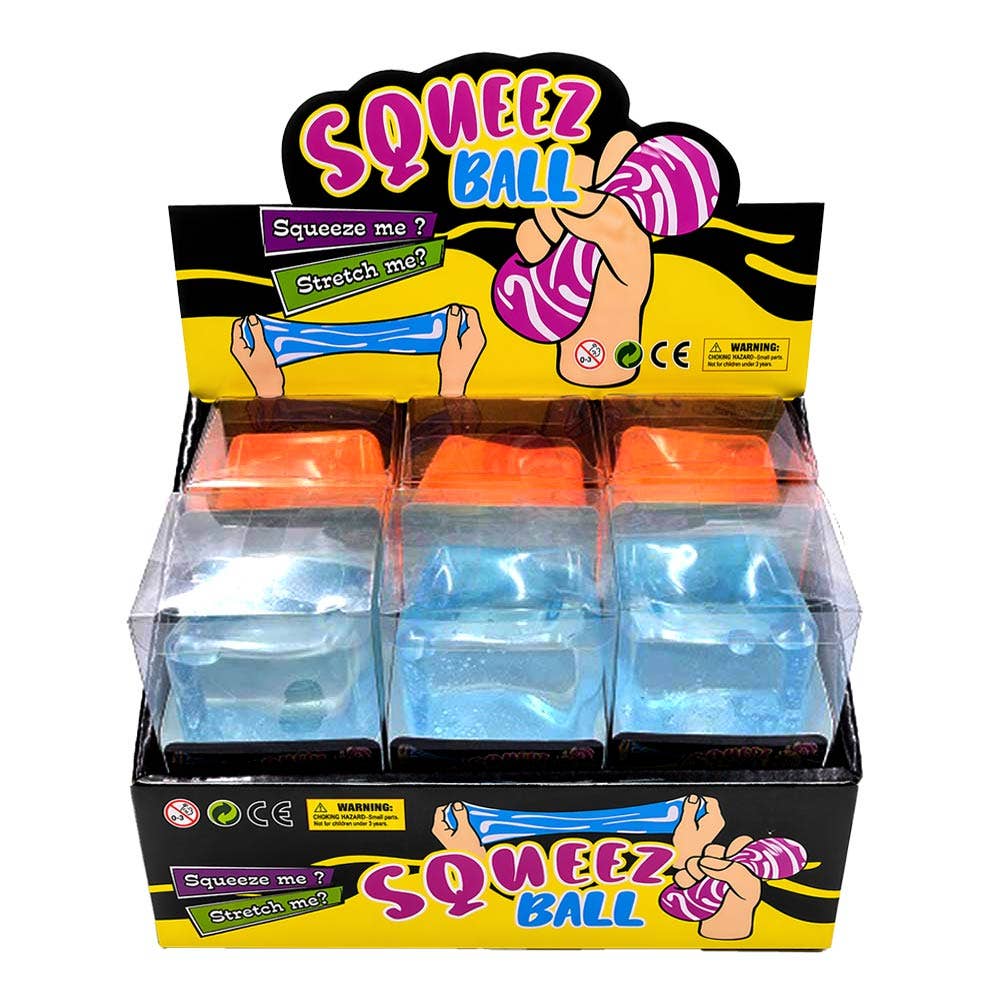 CUBE SQUEEZE Colorful Gel Squishy Stress Relief Ball Toy
