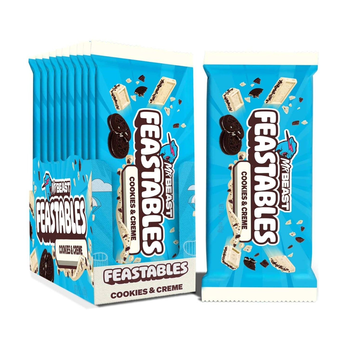 Feastables Mr Beast Cookies Creme Bars King Size 2.1 oz