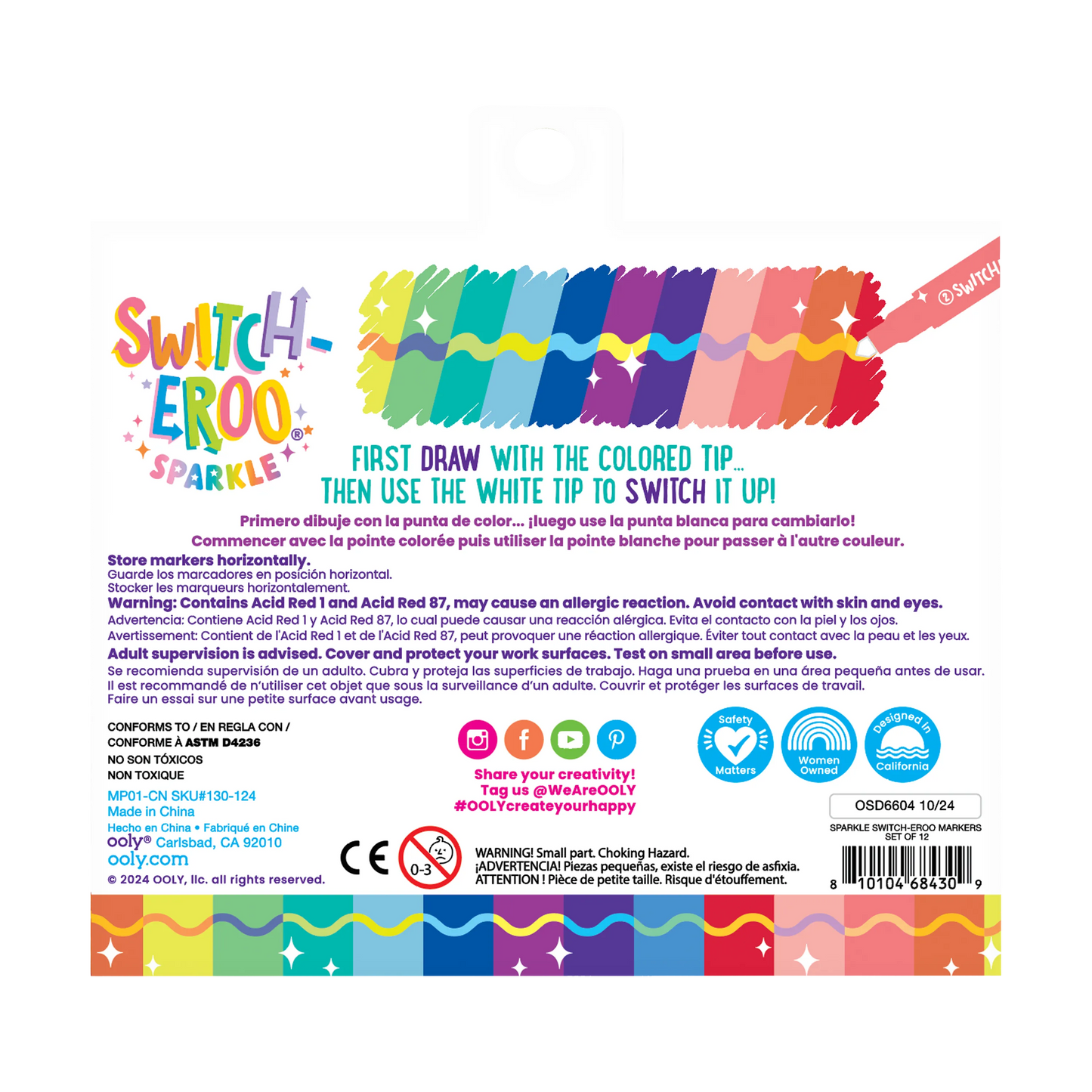 Switch-eroo! Sparkle Color Changing Markers - Set of 12
