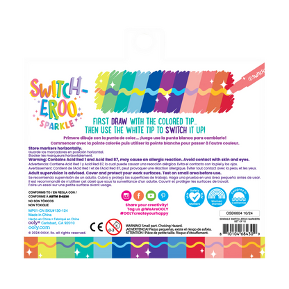 Switch-eroo! Sparkle Color Changing Markers - Set of 12
