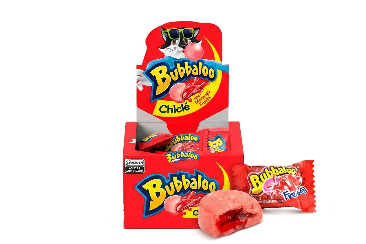 Bubbaloo Brazil Import Chicle Strawberry Chewing Gum