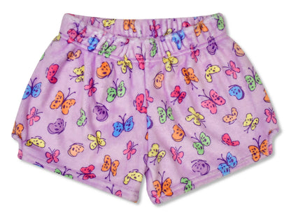 Bright Butterflies Plush Shorts (Small -(6-8))