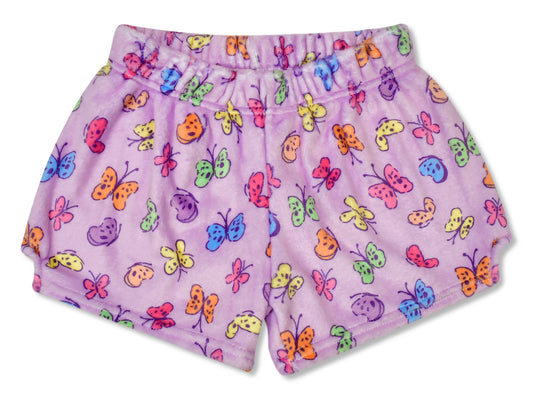 Bright Butterflies Plush Shorts (Small -(6-8))