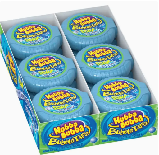 Hubba Bubba Bubble Tape Gum Sour Blue Raspberry