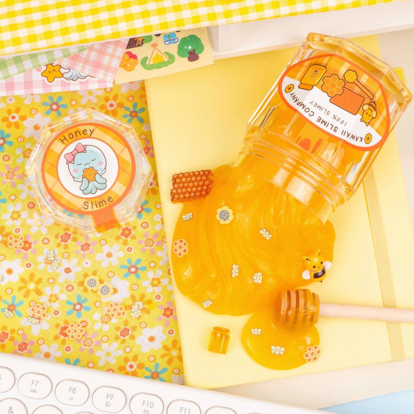 Homemade Honey Clear Slime Jar