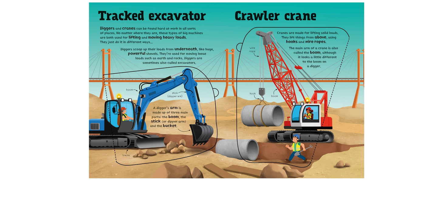 Great Big Diggers board book w/big flaps: Usborne