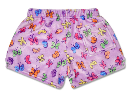 Bright Butterflies Plush Shorts (Small -(6-8))