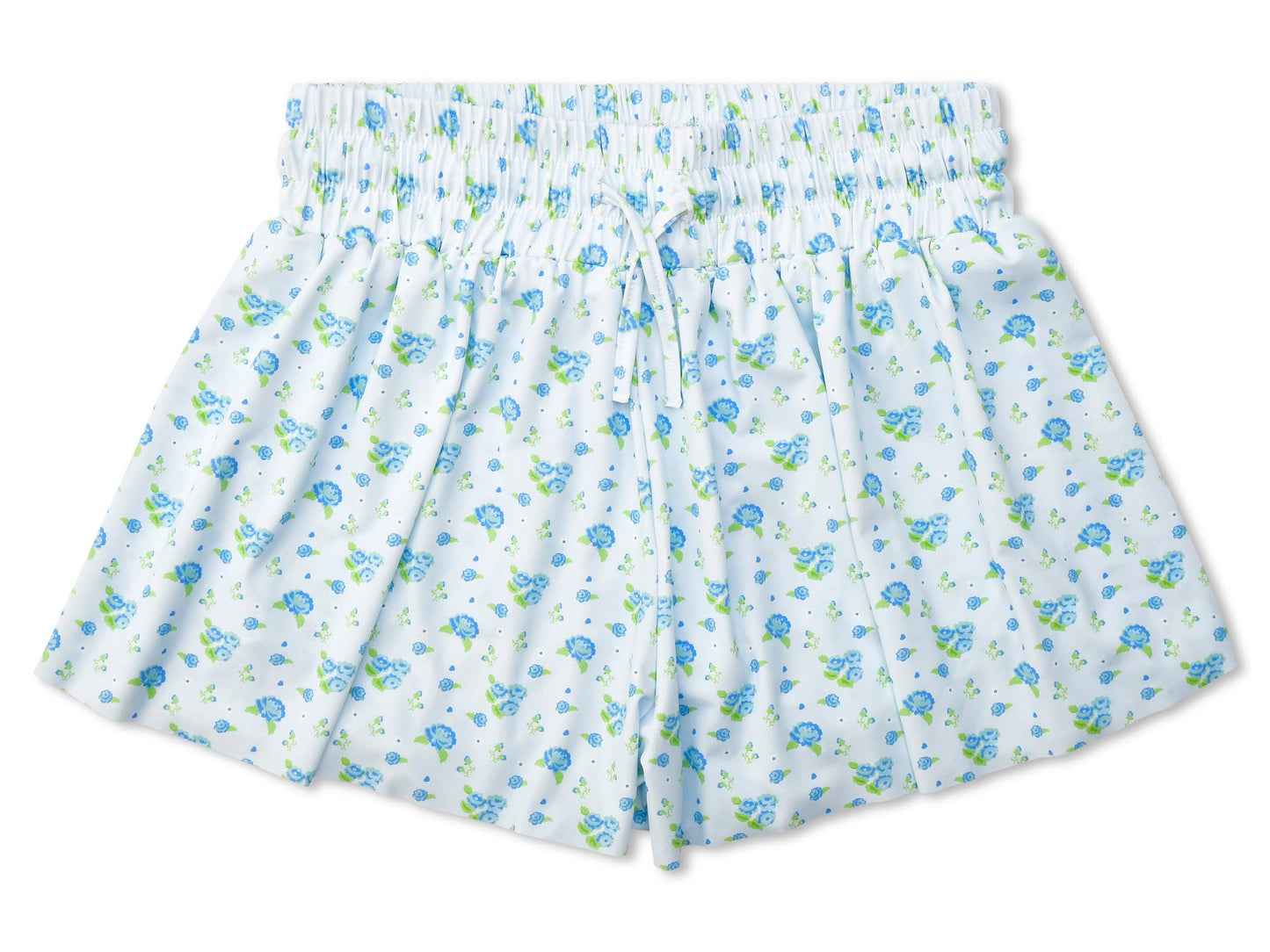 Blue Floral Butterfly Shorts (Youth Medium (10-12))