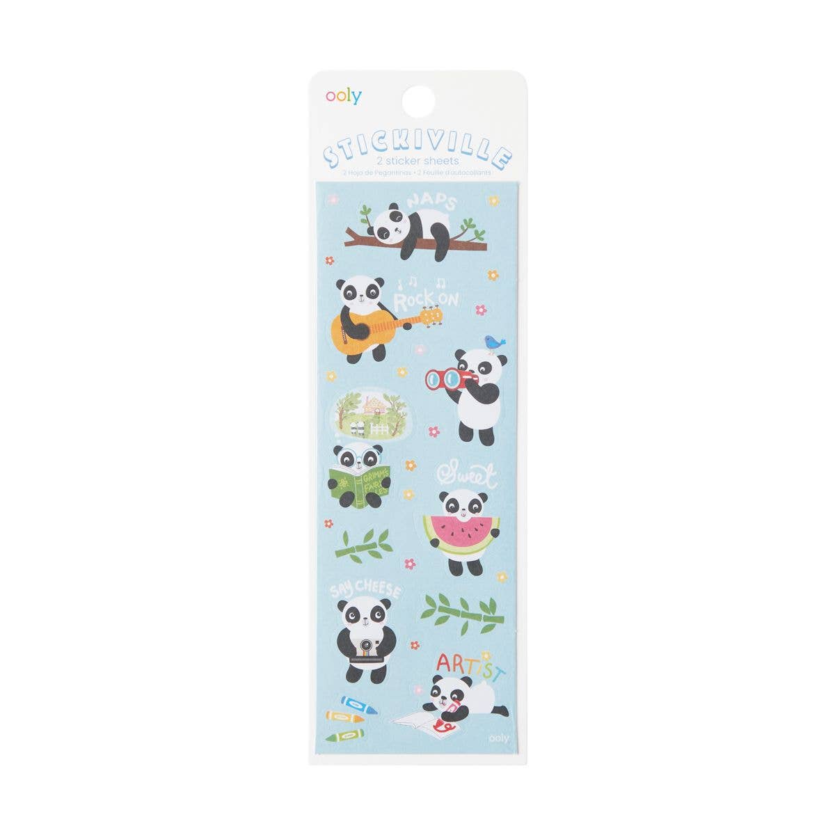 Stickiville Stickers: Playful Pandas - Skinny (2 Sheets)