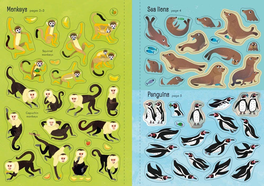 Little First Stickers Zoo : Usborne
