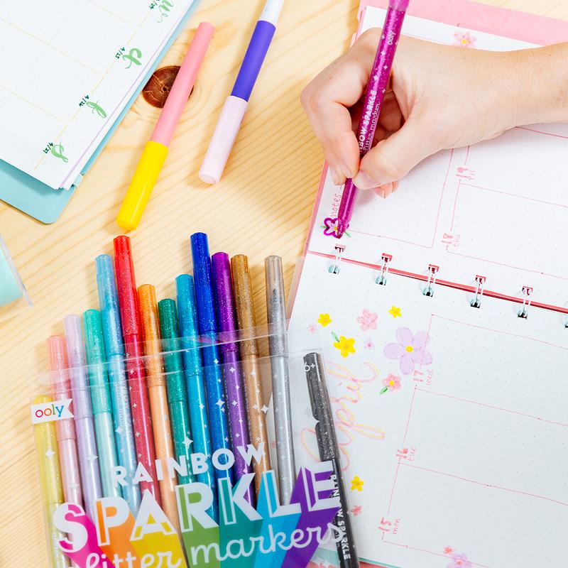 Rainbow Glitter Marker 24