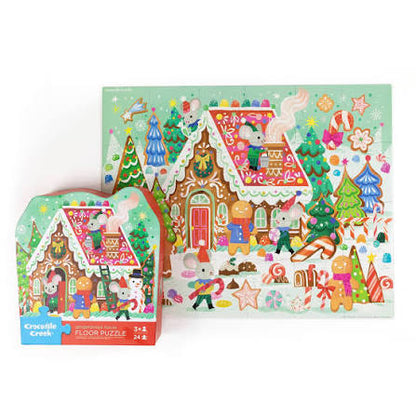 24-Piece Shaped Box Puzzle - Gingerbread House