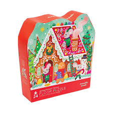24-Piece Shaped Box Puzzle - Gingerbread House