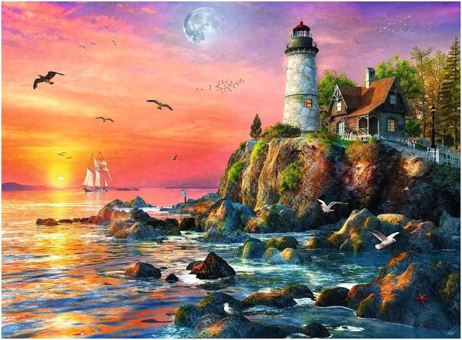 Lighthouse at Sunset 500 Piece Puzzle